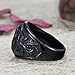 Mens Black Plated Stainless Steel Mason Masonic Freemason Ring Band Size,11