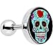 Body Candy Stainless Steel Flowering Blue Sugar Skull Tragus Cartilage Earring 16 Gauge 1/4