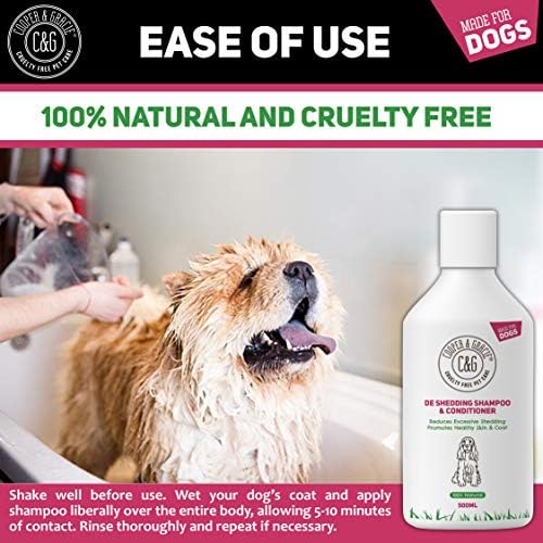 C&G Pets De Shedding Shampoos & Conditioners For Dogs 500ml Reduces Excessive Shedding