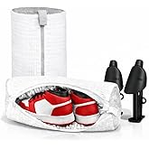 Shoe Washing Machine Bag Set, 2 Pack Shoe Laundry Bags with Microfiber Scrubber & Breathable Mesh, Self-Locking Zipper Cover, Reusable Sneaker Wash Bag for Washer & Dryer, Includes Shoe Trees