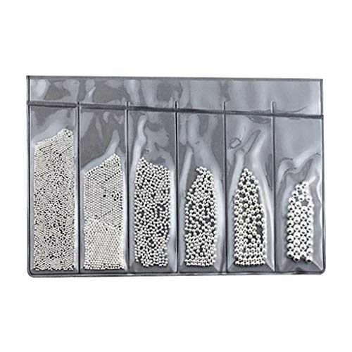 WONdere 6 Grid Fashion Nails Nail Steel Ball Caviar Small Steel Ball Jewelry (E)