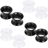 Pexveiuu 10G-50mm Black Clear Silicone Ear Gauges Tunnels Soft Rubber Ear Gauges Earrings Double Flared Flexible Tunnels Earrings for Women Men