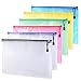Outus 6 Pieces A4 Size Mesh Document Bag Zip File Bag with Zipper for Cosmetics Offices Supplies Travel Accessories, 6 Colors