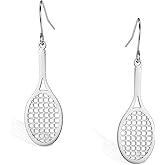 Tennis Earrings Gifts for Women Stainless Steel Dainty Tennis Racket Charm Dangle Earrings Sports Tennis Lover Gifts Jewelry for Women Teen Players
