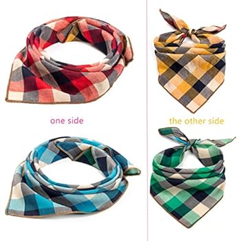 Pet Heroic 2Pcs-4Styles Pet Dog Cat Bandana Square Bibs Scarf Pet Dog Cat Kerchief Neckerchief Set Accessories Suitable for Small&Medium&Large Pet Dog Cat