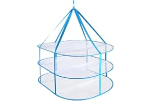 3 Tier Sweater Drying Rack Foldable Mesh Clothes Drying Rack Stackable Windproof Hanging Clothing Dryer Indoor Outdoor Portab