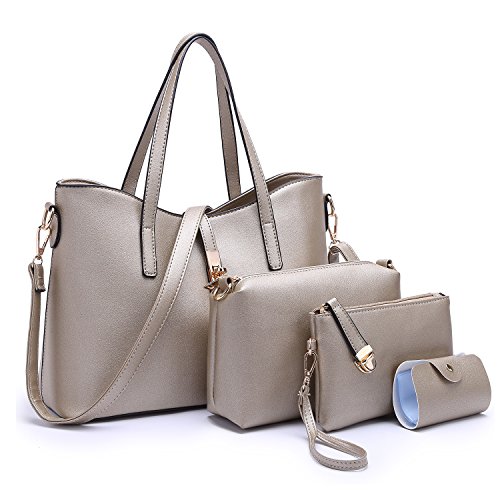 Tibes fashion women s pu leather handbag+shoulder bag+p…