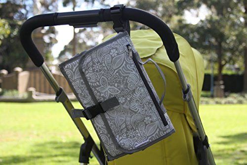 Portable Diaper Changing Pad - Changing Pad Organizer for Travel - Waterproof Change Mat with Clutch - Baby Travel Changing Kit with Bonus Loop for Toys - BPA Free Changing Station