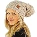 Oversized Super Big Slouchy Pom Pom Warm Chunky Stretchy Knit Beanie Hat Oatmeal