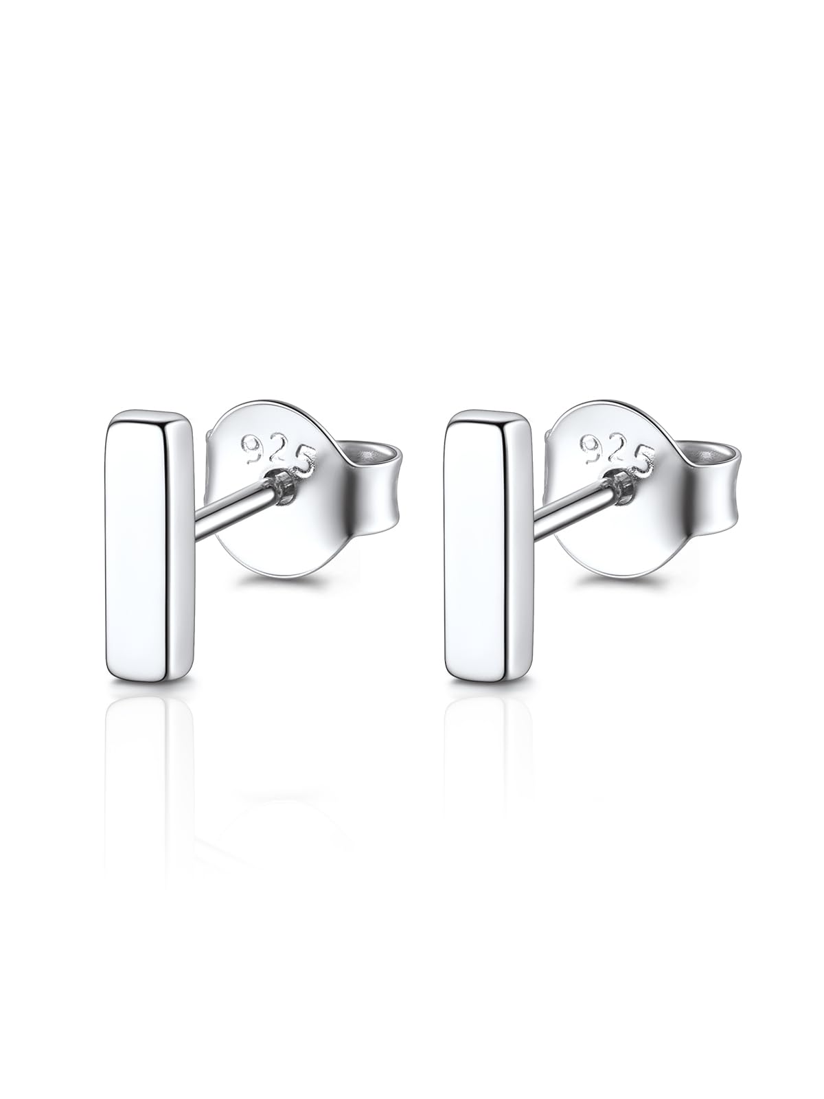 FOCALOOK Stud Earrings for Women Sterling Silver Initial Earring 925 Letter I Silver Ear Studs Personalized Alphabet Jewelry Hypoallergenic Minimalist Gifts for Anniversary