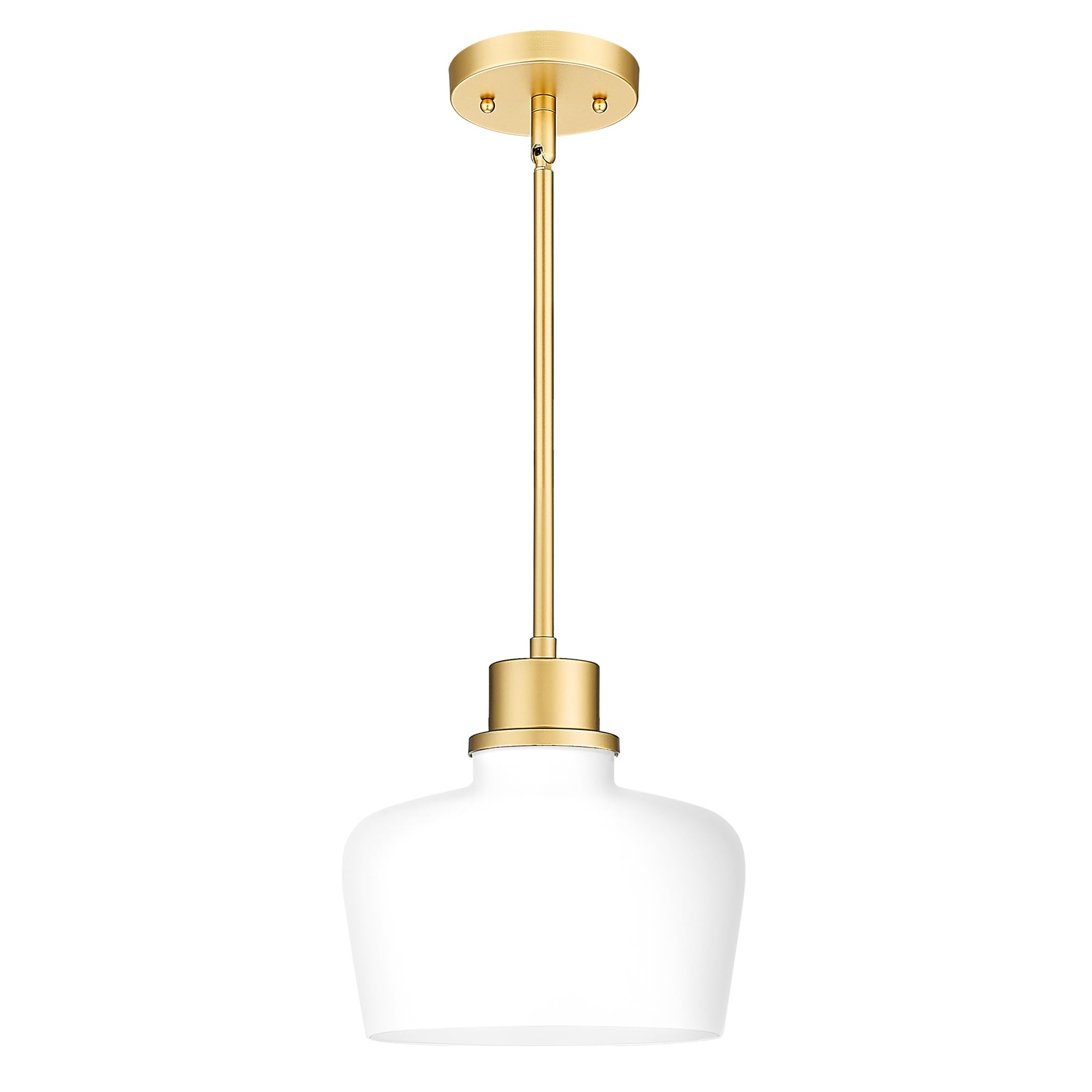 Photo 1 of Emak Gold Pendant Lights Kitchen Island, 10 Inch Large Pendant Light with Milk Glass Shade, Modern Hanging Light Fixture for Kitchen, Dining Room, PL126-GD-ML