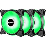 upHere 3-Pack 120mm 3-Pin High Airflow Quiet Edition Green LED Case Fan for PC Cases, CPU Coolers, and Radiators T3GN3-3 (Color: T3GN3-3 GREEN LED, Tamaño: 120mm)