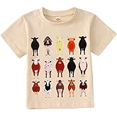 MODNTOGA Toddler Boy Cute Cow Graphic T-Shirt Kids Baby Funny Cow Print Farm Shirt Little Cowboy Short Sleeve Summer Tee Tops