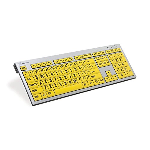 LogicKeyboard XLPrint PC Slim Line Keyboard with Large Print, Black on Yellow