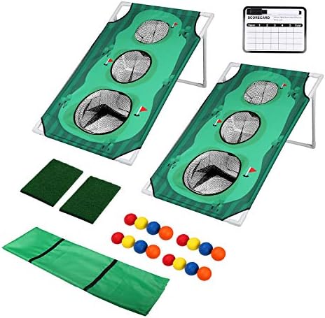 Sports activities Golf Cornhole Out of doors Recreation, Cornhole Boards for Golfers, Chipping Challenges, Follow and Customized Gaming for Mates or Groups, Out of doors Yard Video games for Household,2pcs