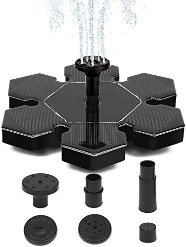 Solar Fountain Pump, 1.4W Water Fountain Pump Kit with 4 Different Spray Heads for Bird Bath, Garden, Back Yard and Small Pond