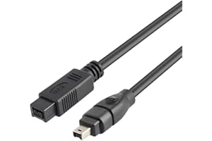 Herfair Firewire Cable IEEE 1394 9Pin to 4Pin Wire Firewire 800 to 400 Cable for DV Camera Camcorder (6ft, 9Pin Firewire 800 