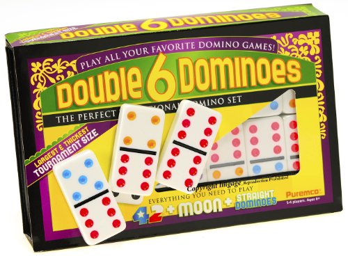 Dominoes Tournament Size, Double 6 Set _ with Color Dots - Thumbnail 6