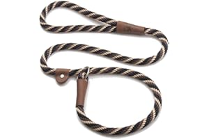 Mendota Pet Slip Leash - Dog Lead and Collar Combo - Made in The USA - Mocha, 1/2 in x 6 ft - for Large Breeds