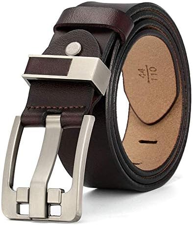 Mens Genuine Leather Strap Luxury Pin Buckle Belts