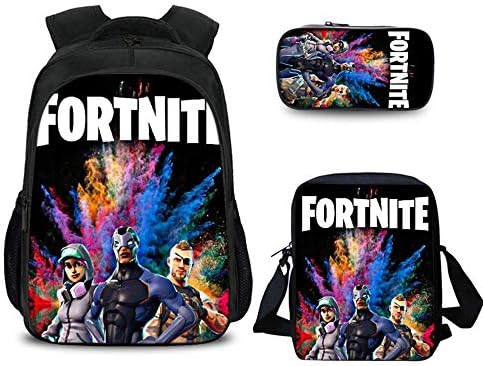 Anzhuzhen Laptop Backpack, For-tnite with Satchel Pencil Case Casual Outdoor Travel Daypack for Mens Womens Girls Kids Boys, Rucksack Fits up to 15.6 inch Computer