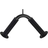 Howffite Tricep Press Down Bar, V Bar Cable Attachment, Steel with Non-Slip Rubber Grip (Black)