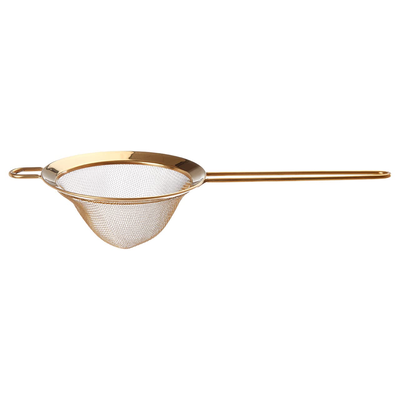Premier Housewares Gold Finish Pointed Sieve Tea Strainer Sieve Fine Mesh Kitchen Flour Metal 14 x 8 x 33
