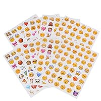 COOLAKE Emoji Face Stickers 8 Sheet Lovely Funny Vinyl Emoticon Kids Sticker Decoration Party Supplies Favors for Pictures Scrapbook Paper from Facebook iPhone