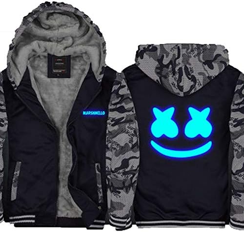yihoudeyihou Winter Jackets and Coat Marshmello Hoodie Thicken and Pile Thick Zipper Men Sweatshirts