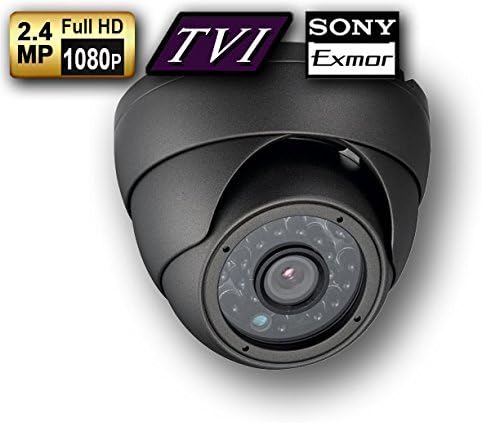 WattWire® D-HKHDR1-FG 1080P HD TVI 3.6mm Fixed Lens Dome Camera with 24 IR LEDs for a Night Vision Range Up to 60'. SONY Exmor 2.4 Mega Pixel Image Sensor. Hikvision HD Turbo Compatible, Dual Output (TVI / 960h Analog). Grey.