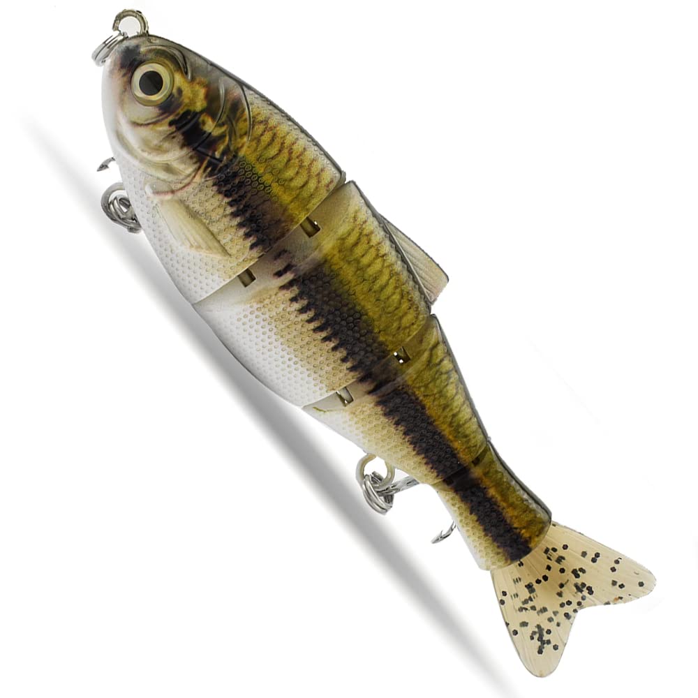 ODS Shad Swimbait Sinking Hard Fishing Lure with Soft Tail for Freshwater Saltwater (Color 4)