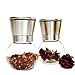 Guluman (2 pcs) Glass & Stainless Steel Salt and Pepper Grinder Set - Brushed Stainless Steel Pepper Mill & Salt Mill Shakers with Adjustable Ceramic Rotor