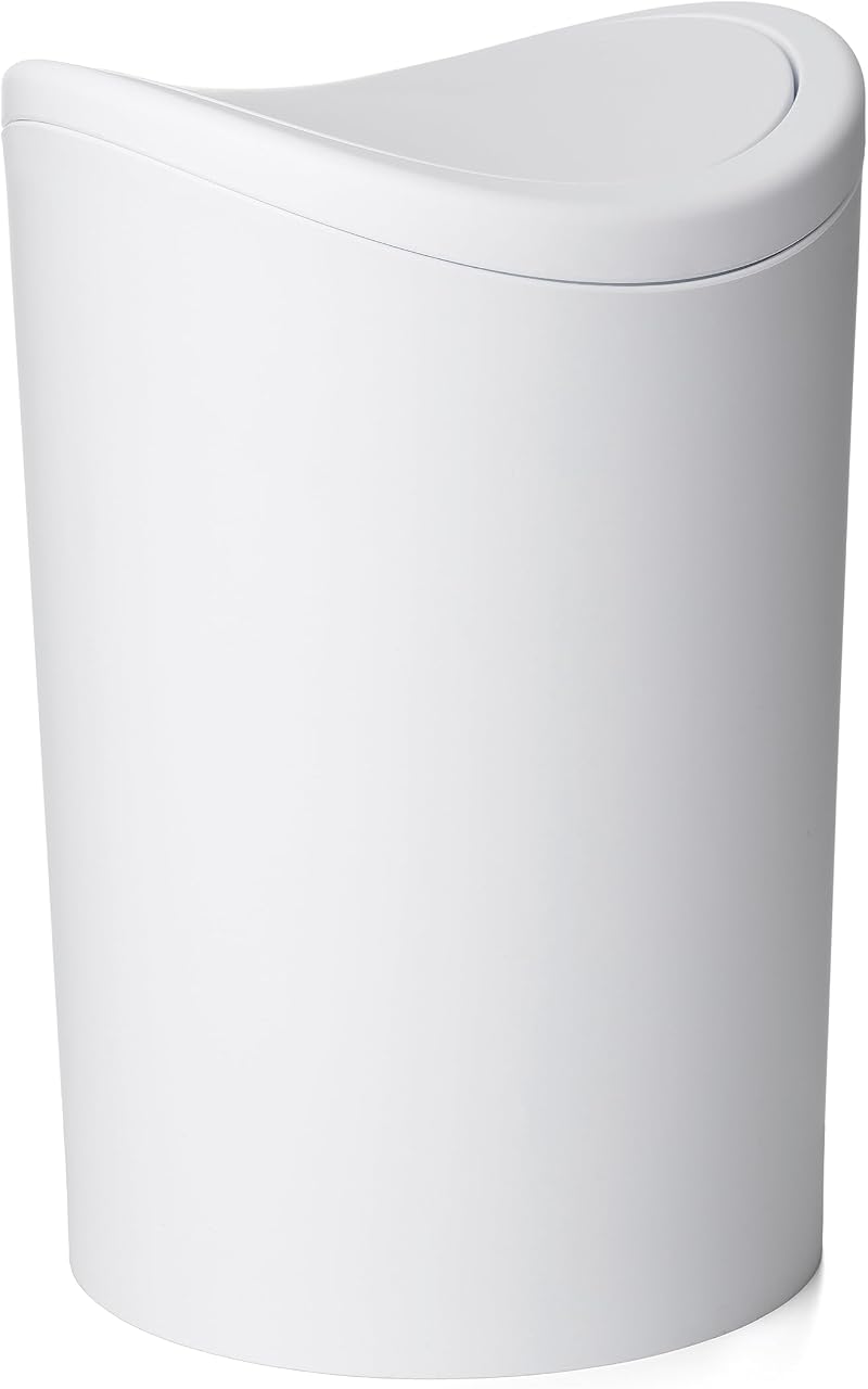 TATAY 6L Bathroom Bin Swing Lid White 19x19x28 cm Made in Spain