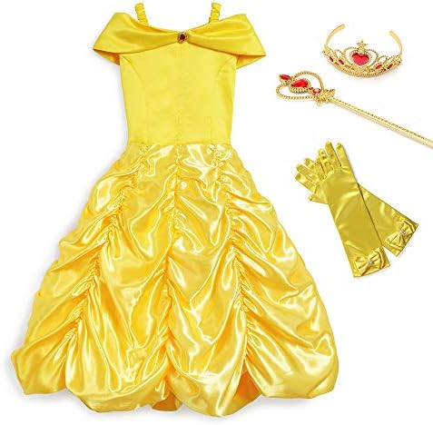 Girls Princess Belle Dress up Cosplay Costume Children Off