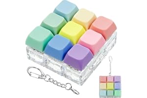 Keyboard Fidget Toy Keyboard Fidget Keychain 9-in-1 Keyboard Decompression Button Finger Clicker Toys Stress Relief Fidget Gi