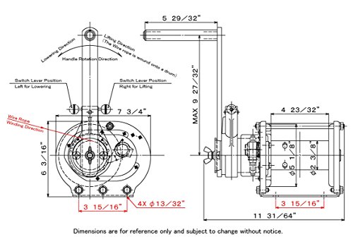 Maxpull Steel Ratchet Handle Spur Gear Heavy Duty Lifting, Pulling Hand Manual Winch with Automatic Brake, 220 lbs (100 kg) Capacity Without Cable or Wire Rope - MR-1-SI - Image 4