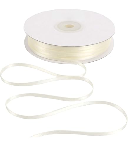 Amazon.com: Ribbli Ivory Double Faced Satin Ribbon,1/8” x