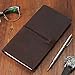Handmade Travelers Notebook - Refillable Leather Travel Journal Writing Diary,3 Inserts,192 Pages,Standard 8.5 x 4.5 in, Coffee Brown