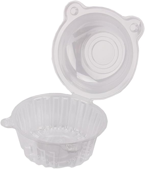 Single Cupcake Container, 400 Pcs Disposable Clear Plastic