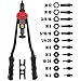 zision tool 14'' Rivet Nut Tool, Including 9 Mandrels and 90 PCS Rivets Nuts,(M6, M8, M10,3/8-16, 5/16-18, 1/4-20×2, 10-24×2),Blow Carry Case
