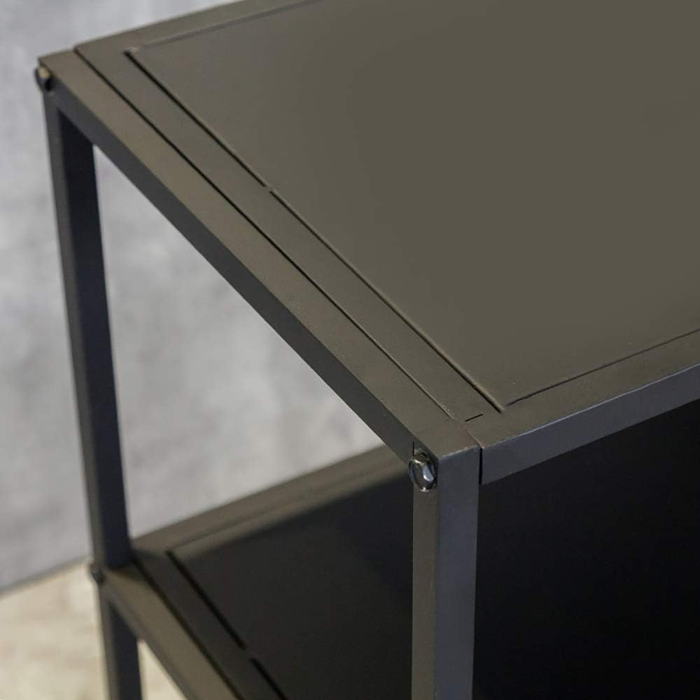 Modern Metal 2-Tier Couch Table, Sofa Table, Coffee Table with Storage, Bedside Table for Living Room/Bedroom/Office, Home Organizer, 15.7x19.7x29.5 Inch: Kitchen & Dining