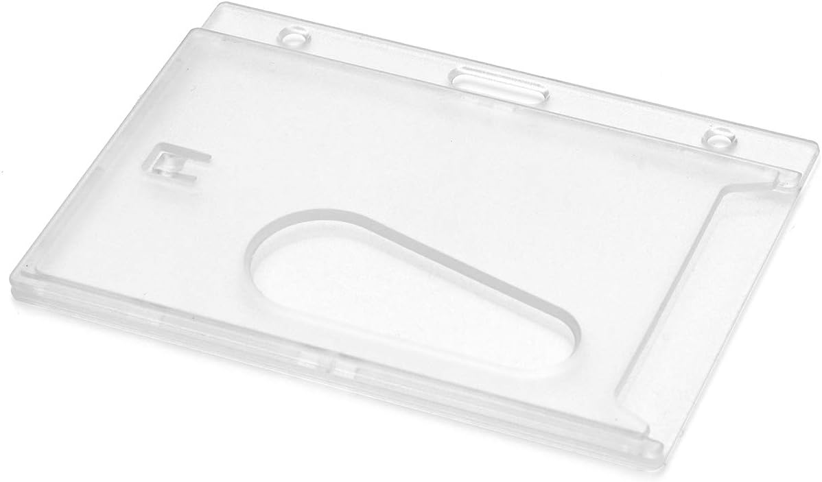 CKB Ltd® 100x Clear Enclosed Rigid with Ejection Slot Closed Faced ID Card Badge Holders Single Sided Horizontal/Landscape Identity Plastic Pass Protector - Image 3