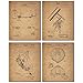 Astronomy Patent Prints - Set Of 4 (8 Inches X 10 Inches) Vintage Wall Art Decor Photos