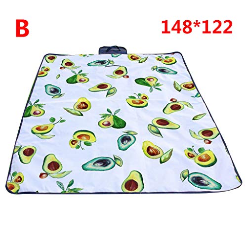 Picnic Blanket Water Resistant, Puyujin Beach Blanket Sand Proof, Wind Proof with Stakes,Machine Washable Outdoor Blanket Mat (B)