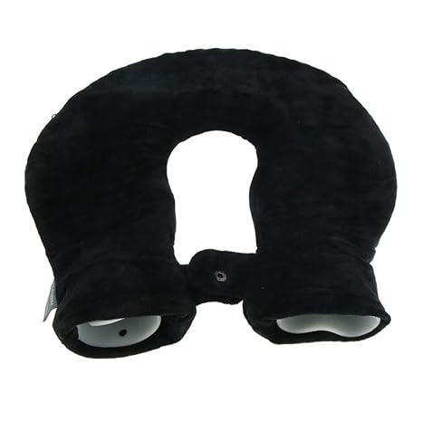 perfeclan U Form Hals Schulter Nacken Wärmflasche Nackenwärmflasche mit weichem Fleecebezug - Schwarz