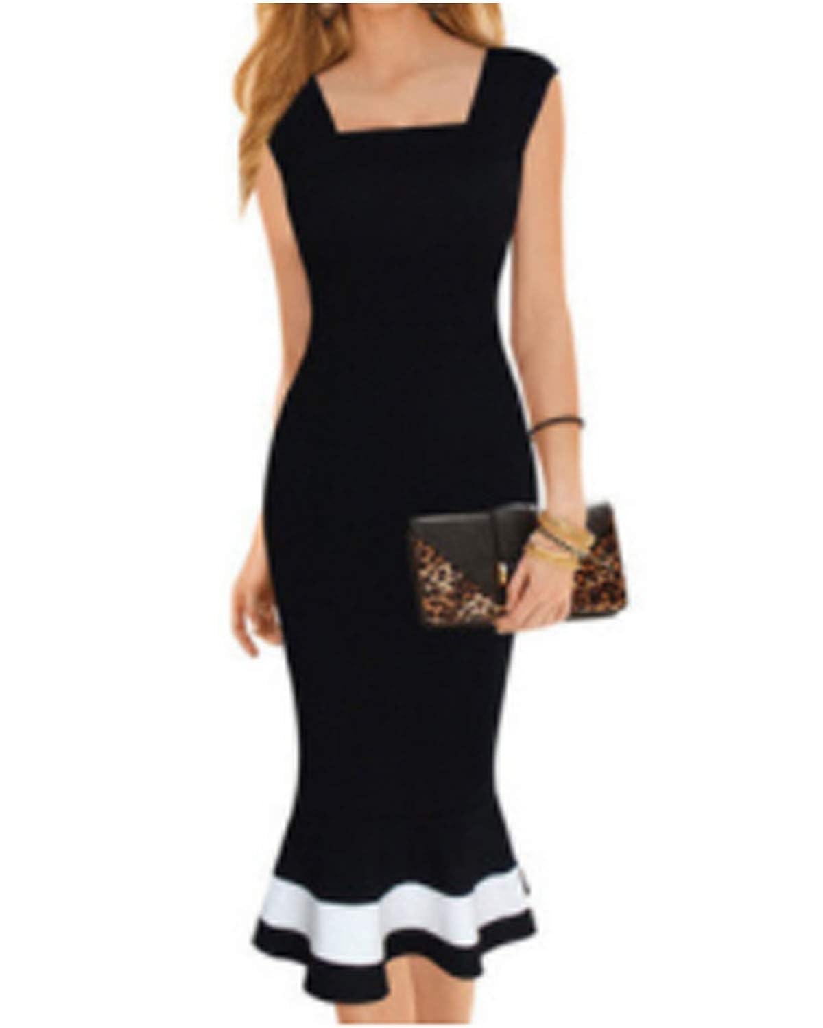 black fishtail dress