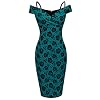 HOMEYEE Dames vintage off-shoulder strappy knielengte bodycon Potlood jurk B309