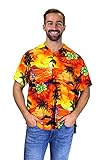 Funky Hawaiian Shirt For Men Short Sleeve Front-Pocket Surf, Orange