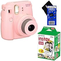Fujifilm Instax Mini 8 Instant Film Camera (Pink) + Fujifilm Instax Mini Instant Film (20 sheets) + HeroFiber Ultra Gentle Cleaning Cloth