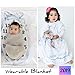Cute Baby All in One Milestone Blanket for Boy Girl,Extra Wide Neck Wearable 0-3 yrs Personalized 2in1 Receiving Photography Blankets, Thick Fleece for Mom Newborn Baby Shower Gifts + Frame Ribbon